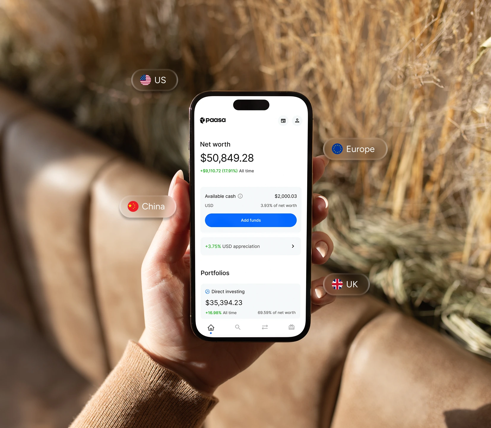 Paasa app mockup on mobile device